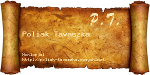 Poliak Tavaszka névjegykártya